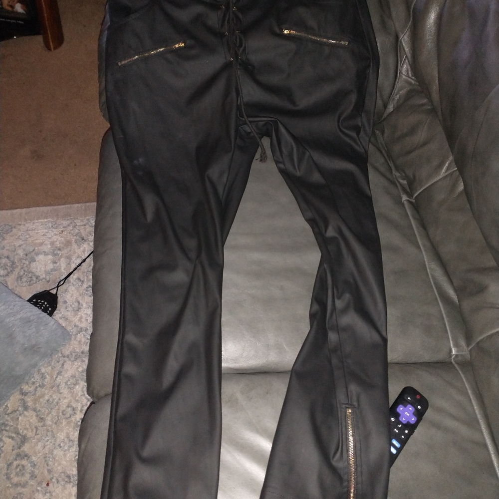 Leather like pants